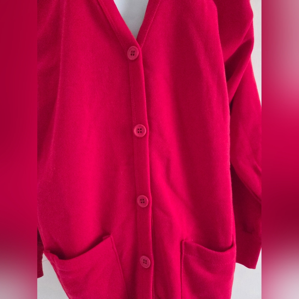 Red Women's Cardigan - Picture 2 of 3